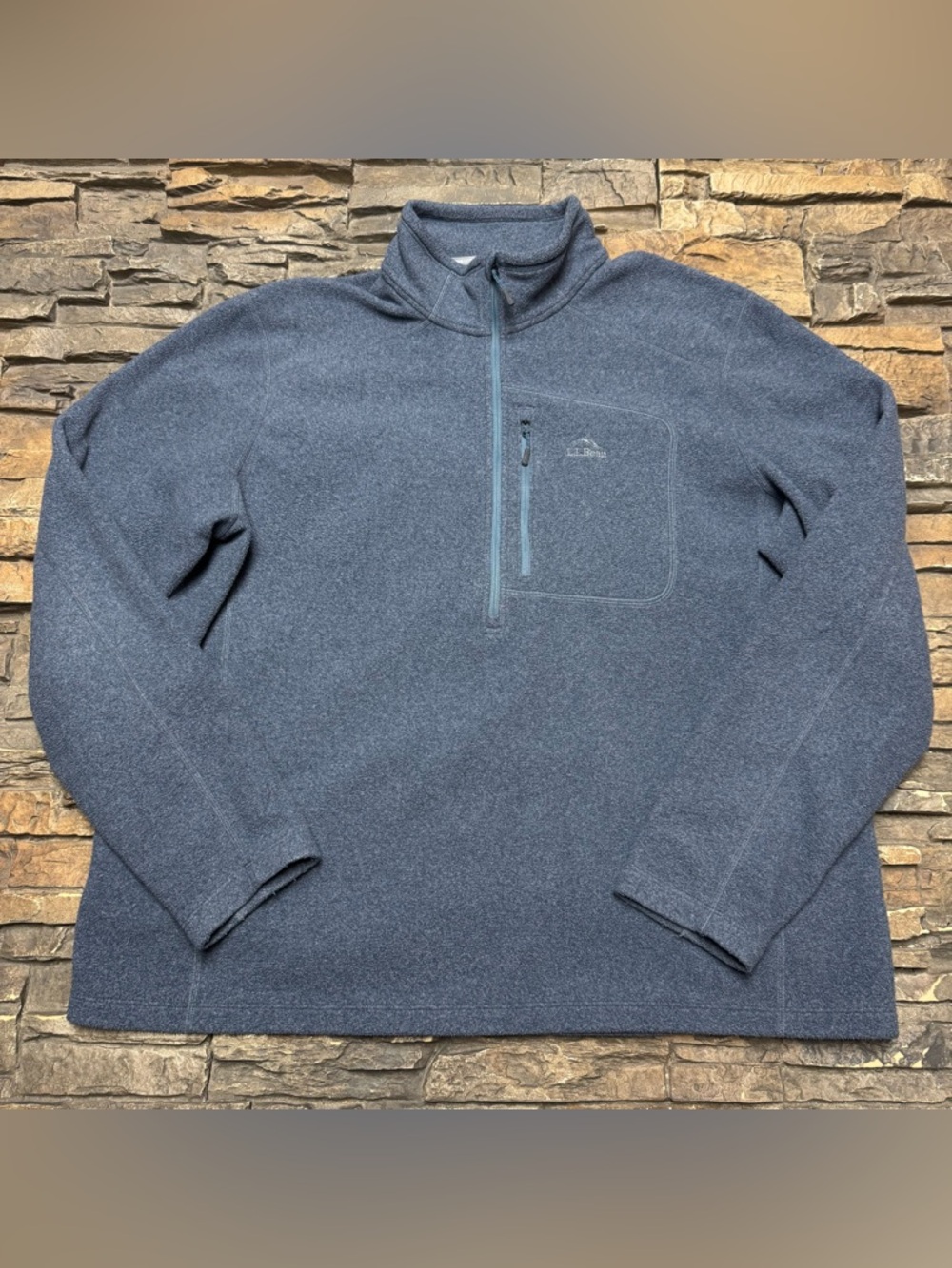 LL Bean Fleece 1/2 Zip Jacket Men’s XL Slightly Fitted Blue Pullover Outdoors